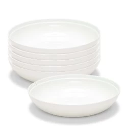 Edge Pasta Bowls 22.5 X 5cm - Set Of 6 - White