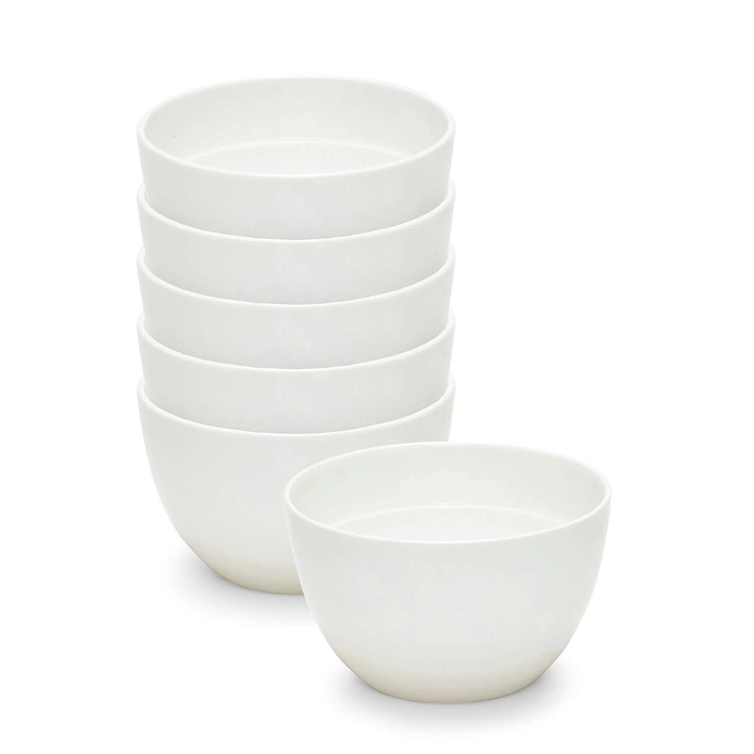 Edge Rice Bowls 12 X 7.5cm - Set Of 6 - White 2 Edge Rice Bowls 12 X 7.5cm - Set Of 6 - White - Image 2