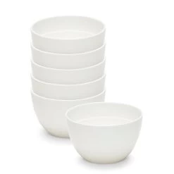 Edge Rice Bowls 12 X 7.5cm - Set Of 6 - White