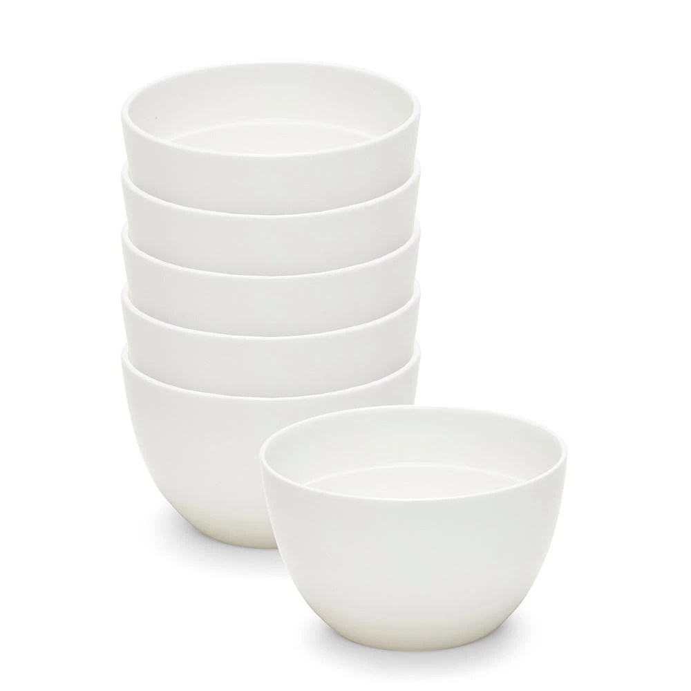 Edge Rice Bowls 12 X 7.5cm - Set Of 6 - White 1 Edge Rice Bowls 12 X 7.5cm - Set Of 6 - White