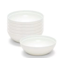 Edge Breakfast Bowls 16 X 5.5cm - Set Of 6 - White