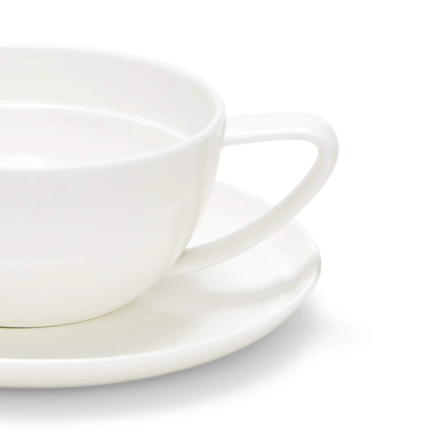 Edge Tea Cup & Saucer 280mL - White 2 Edge Tea Cup & Saucer 280mL - White - Image 2