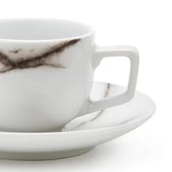 Marble Espresso Cups & Saucers 100mL - Set Of 6 - White 9 Marble Espresso Cups & Saucers 100mL - Set Of 6 - White -Kitchen Sale Store images 2F42014K 4