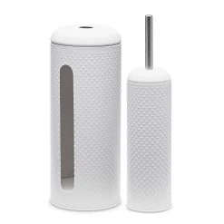 Spot Toilet Brush & Roll Holder - Set Of 2 - White