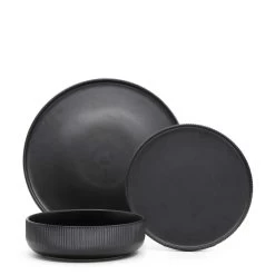 Brae 12 Piece Dinner Set - Black