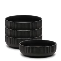 Brae Pasta Bowls 18 X 5.5cm - Set Of 4 - Black