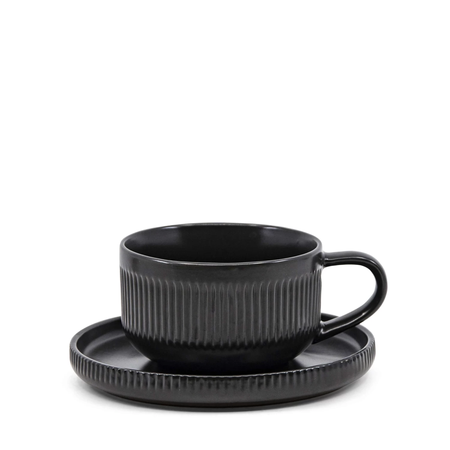 Brae Tea Cups & Saucers 100mL - Set Of 4 - Black 3 Brae Tea Cups & Saucers 100mL - Set Of 4 - Black - Image 3