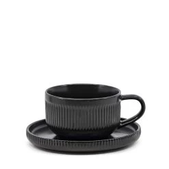 Brae Tea Cup & Saucer 290mL - Black