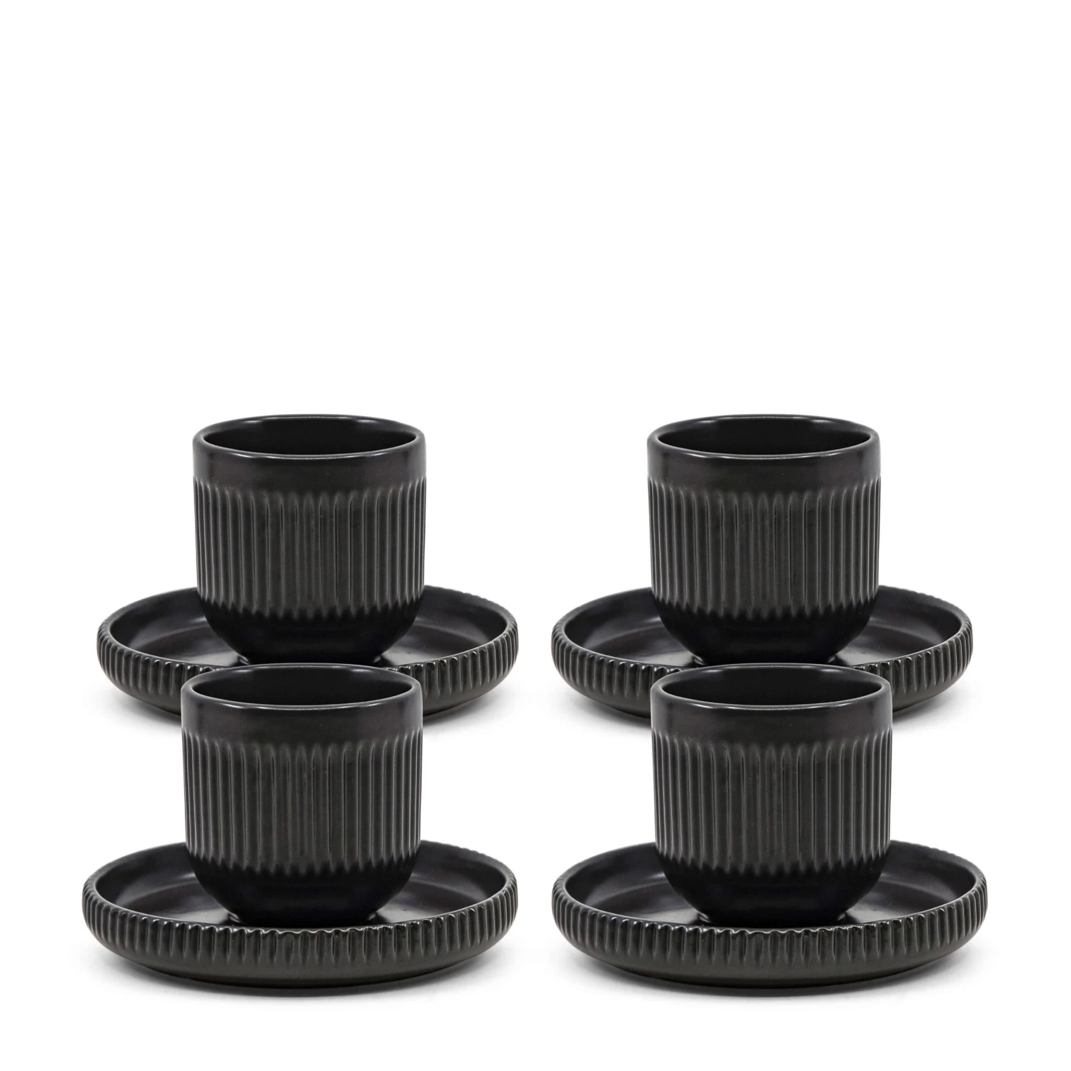 Brae Espresso Cups & Saucers 100mL - Set Of 4 - Black 2 Brae Espresso Cups & Saucers 100mL - Set Of 4 - Black - Image 2
