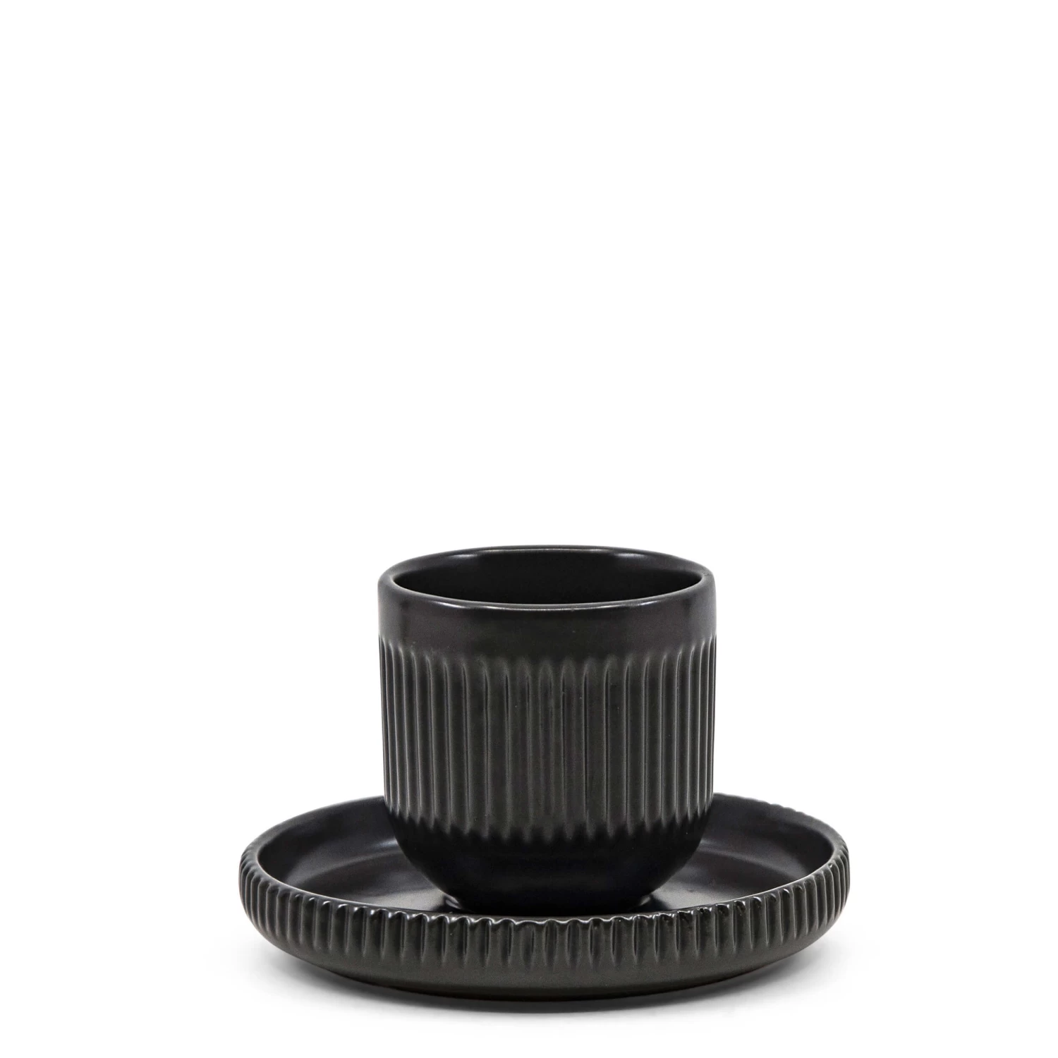 Brae Espresso Cups & Saucers 100mL - Set Of 4 - Black 3 Brae Espresso Cups & Saucers 100mL - Set Of 4 - Black - Image 3