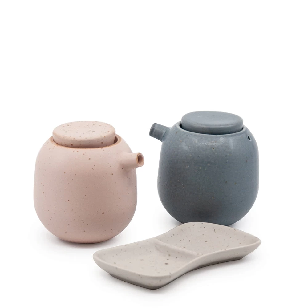 Ikana Divided Dish And Soy Bottles - Set Of 3 1 Ikana Divided Dish And Soy Bottles - Set Of 3