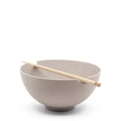 Ikana Noodle Bowl With Chopsticks 16.5cm - Stone