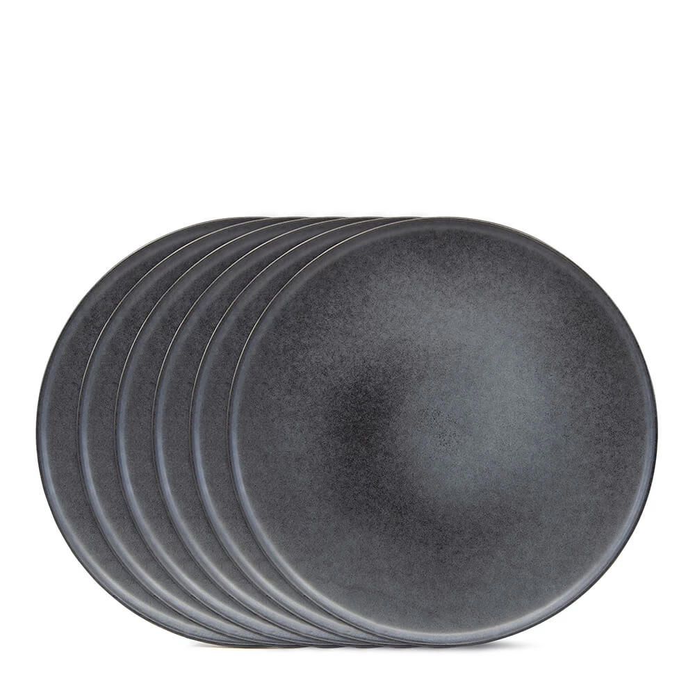 Hue Dinner Plates - Set Of 6 - Black 1 Hue Dinner Plates - Set Of 6 - Black