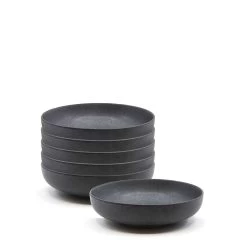 Hue Pasta Bowls 20 X 5.5cm - Set Of 6 - Black