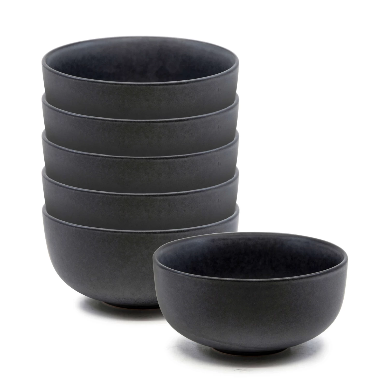 Hue Rice Bowls 12 X 6cm - Set Of 6 - Black 1 Hue Rice Bowls 12 X 6cm - Set Of 6 - Black
