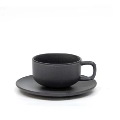 Hue Tea Cups & Saucers 200mL - Set Of 6 - Black 5 Hue Tea Cups & Saucers 200mL - Set Of 6 - Black -Kitchen Sale Store images 2F50589K 2