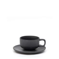 Hue Tea Cup & Saucer 200mL - Black