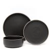 Hana 12 Piece Dinner Set - Black