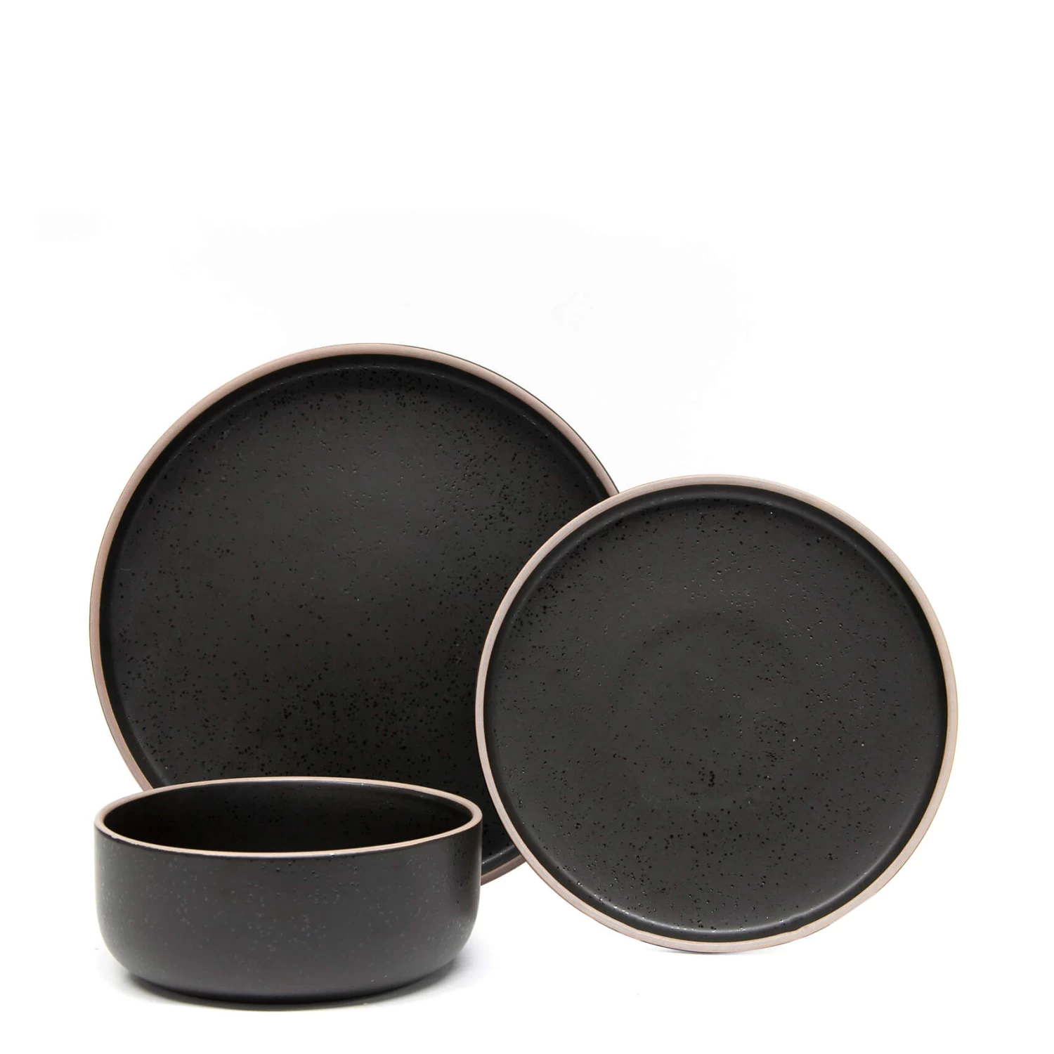 Hana 12 Piece Dinner Set - Black 2 Hana 12 Piece Dinner Set - Black - Image 2