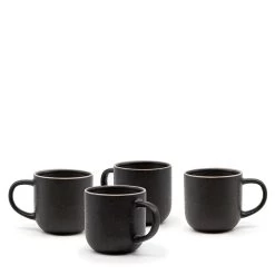 Hana Mugs 380mL - Set Of 4 - Black