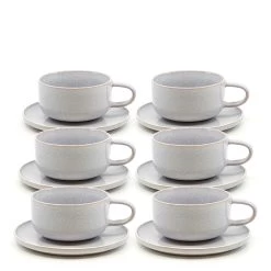 Relic Tea Cups & Saucers 260mL - Set Of 6 - Mist