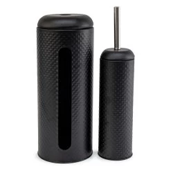 Spot Toilet Brush & Roll Holder - Set Of 2 - Black