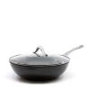 Tan-ium Wok With Glass Lid 28cm