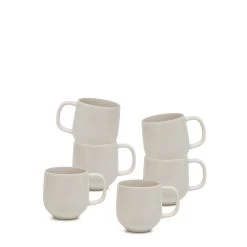 Hue Mugs 380mL - Set Of 6 - Stone