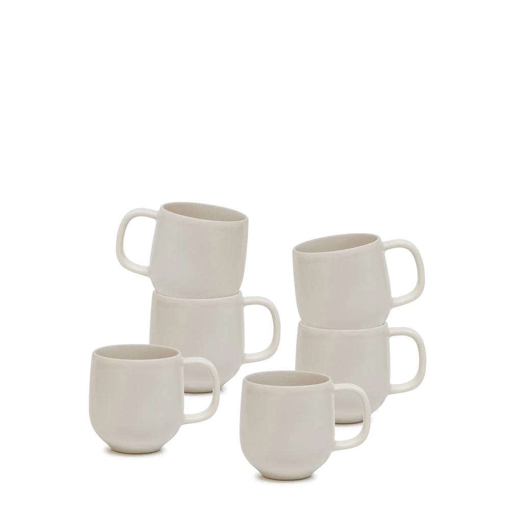 Hue Mugs 380mL - Set Of 6 - Stone 1 Hue Mugs 380mL - Set Of 6 - Stone