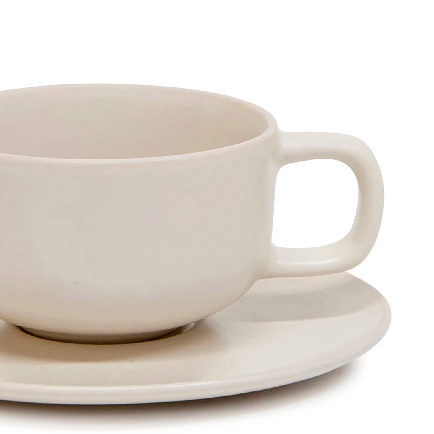 Hue Tea Cup & Saucer 200mL - Stone 2 Hue Tea Cup & Saucer 200mL - Stone - Image 2