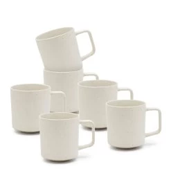 Claro Mugs 350mL - Set Of 6 - White