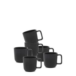 Industry Mugs 310mL - Set Of 6 - Black
