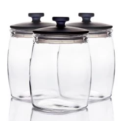 Industry Glass Canisters 14 X 17cm - Set Of 3