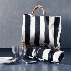 Picnic 2 Person Stripe Tote Bag - Black/White -Kitchen Sale Store images 2F55673 9