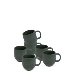 Hue Mugs 380mL - Set Of 6 - Kelp