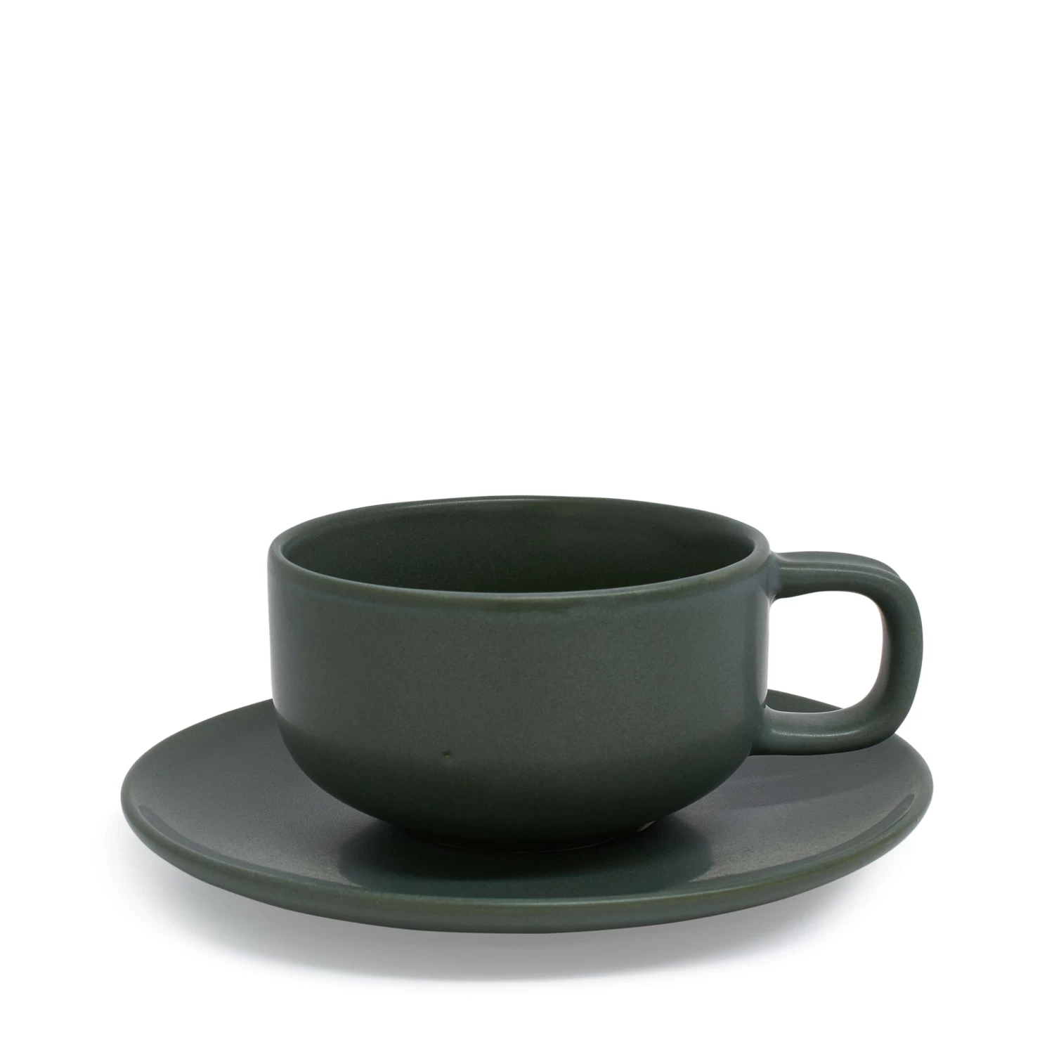 Hue Tea Cup & Saucer 200mL - Kelp 1 Hue Tea Cup & Saucer 200mL - Kelp