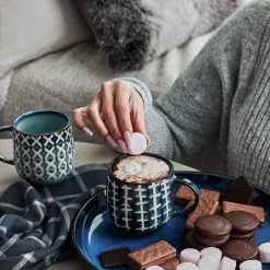 Naoko Mugs 380mL - Set Of 4 - Linear Storm -Kitchen Sale Store images 2F56412 9