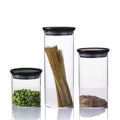 Industry Canisters - Set Of 3 - Clear