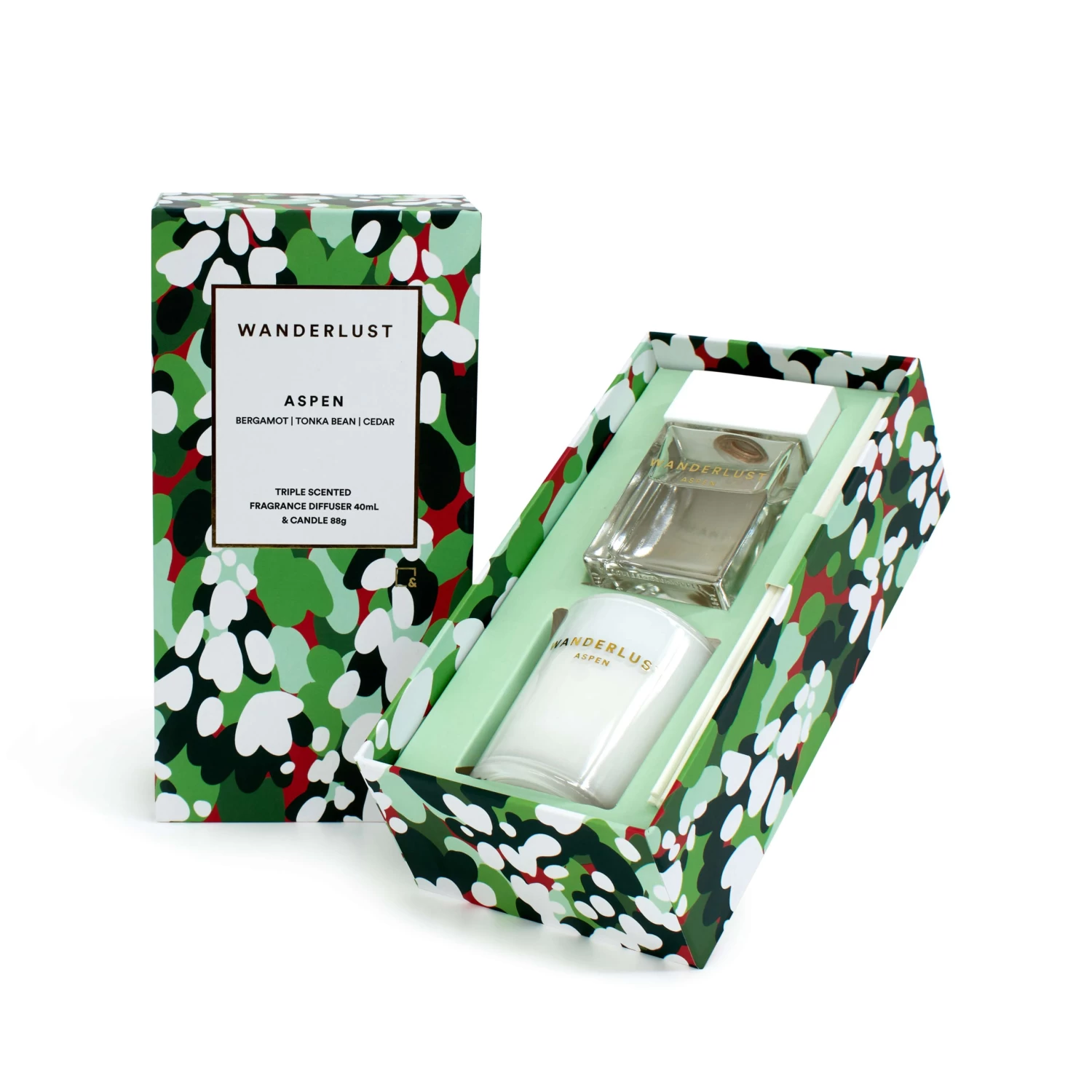 Wanderlust Candle & Diffuser Gift Pack - 2 Piece - Aspen 1 Wanderlust Candle & Diffuser Gift Pack - 2 Piece - Aspen