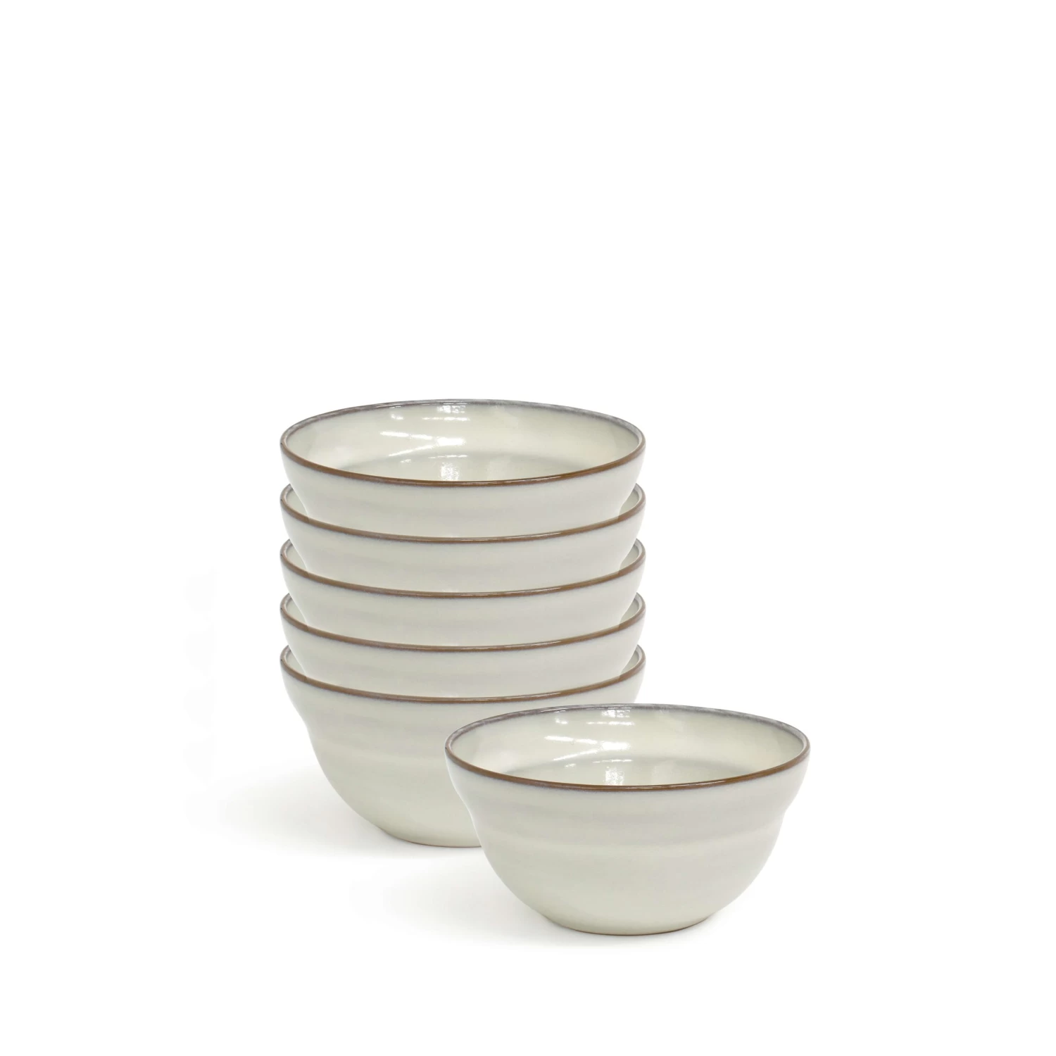 Clover Rice Bowls 12 X 6cm - Set Of 6 - Natursl 1 Clover Rice Bowls 12 X 6cm - Set Of 6 - Natursl
