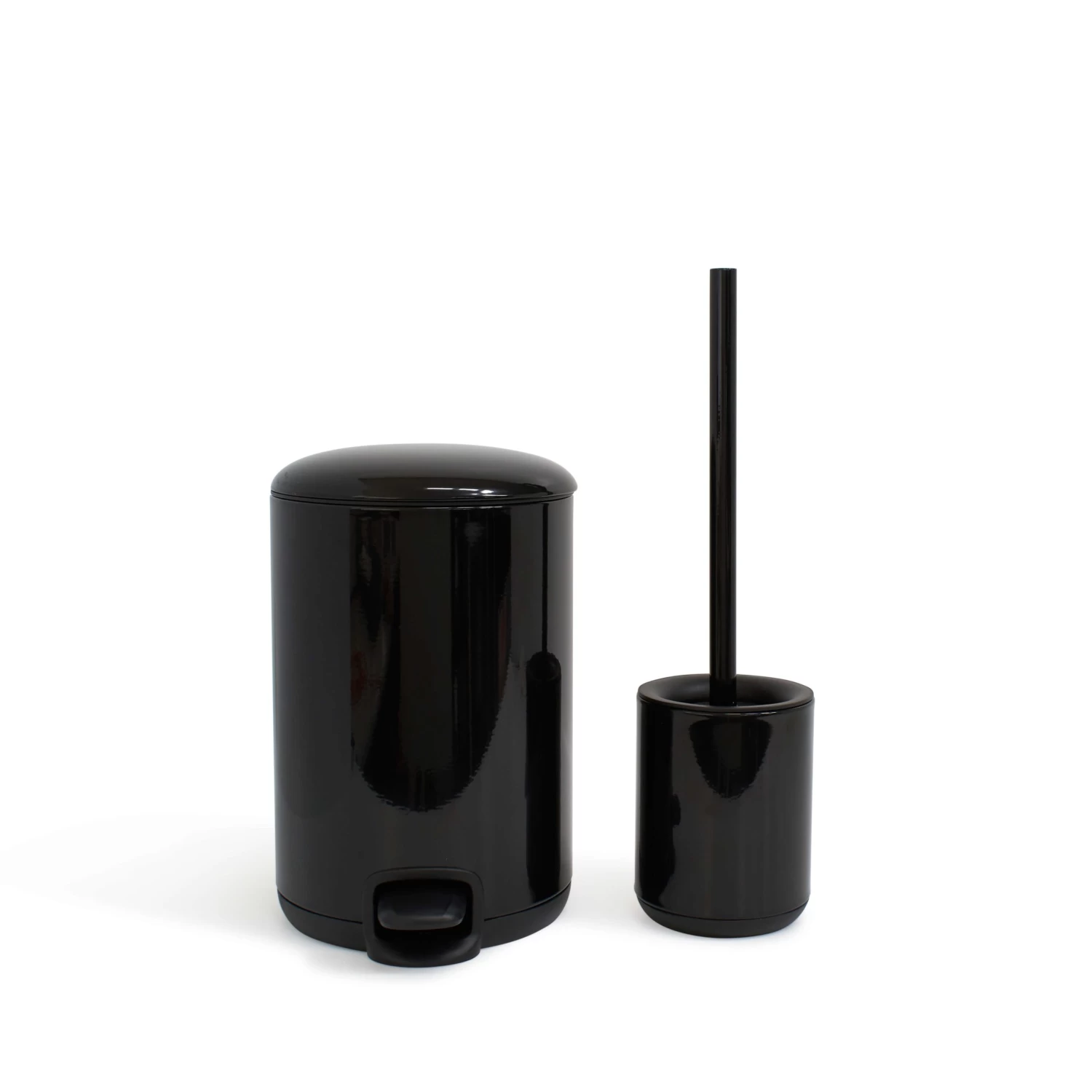 Logan Bin & Toilet Brush - Set Of 2 - Black 1 Logan Bin & Toilet Brush - Set Of 2 - Black