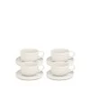 Brae Tea Cups & Saucers 290mL - Set Of 4 - White