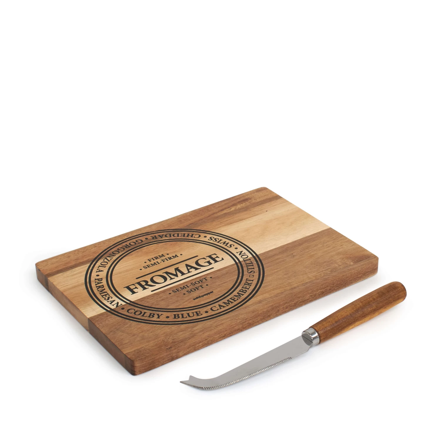 Fromage Cheese Board With Knife 24.5 X 17cm - Set Of 2 2 Fromage Cheese Board With Knife 24.5 X 17cm - Set Of 2 - Image 2