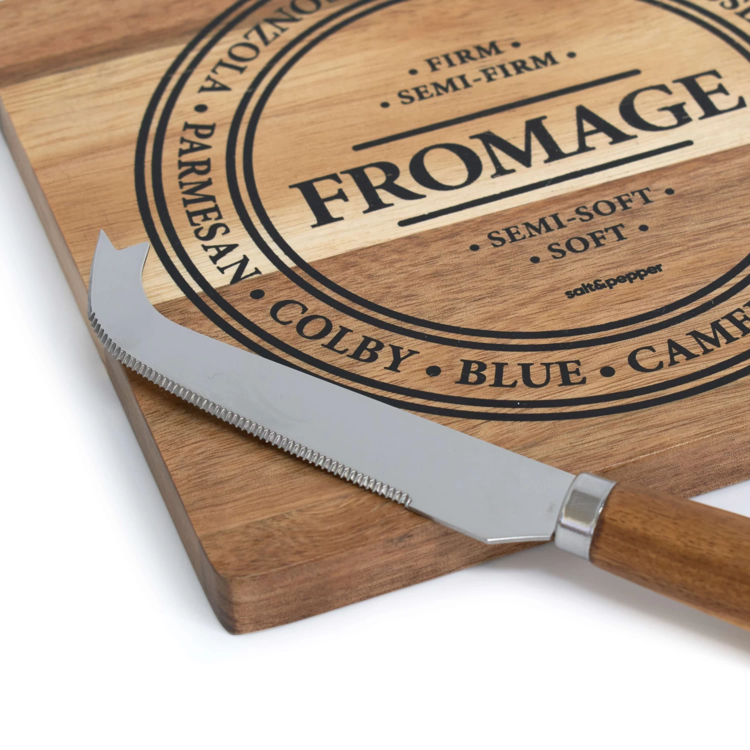 Fromage Cheese Board With Knife 24.5 X 17cm - Set Of 2 3 Fromage Cheese Board With Knife 24.5 X 17cm - Set Of 2 - Image 3