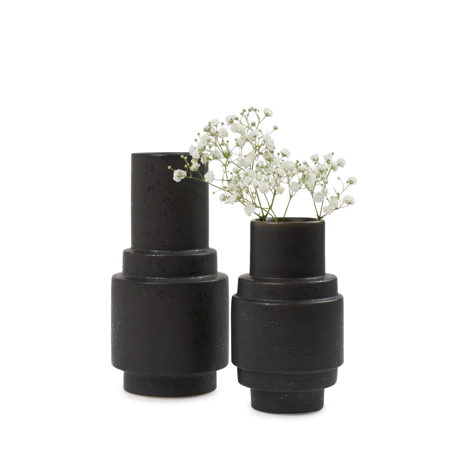 Koen Vase Set - 2 Pieces - Black 1 Koen Vase Set - 2 Pieces - Black