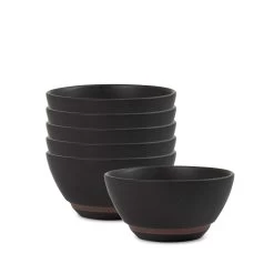 Shari Rice Bowls 12 X 6cm - Set Of 6 - Onyx