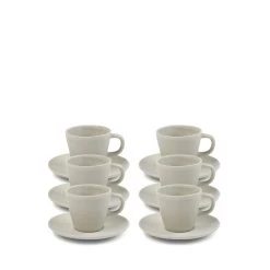 Frame Espresso Cups & Saucers 120mL - Set Of 6 - Celery